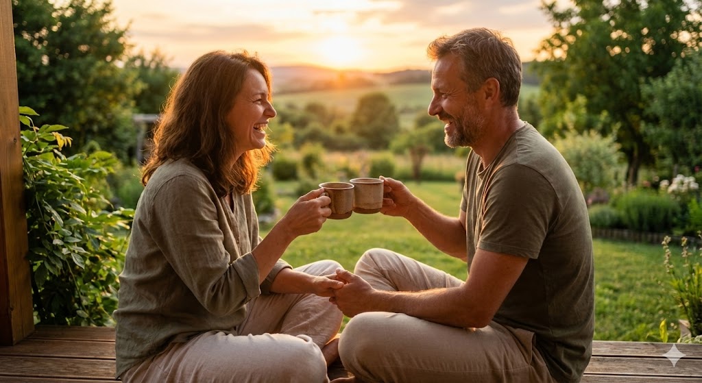 Entspanntes Paar genießt den Ruhestand